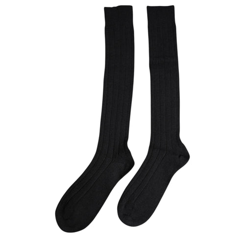 Dolce & Gabbana Black DG Logo Print Over The Calf Socks - ClickThatClicks 