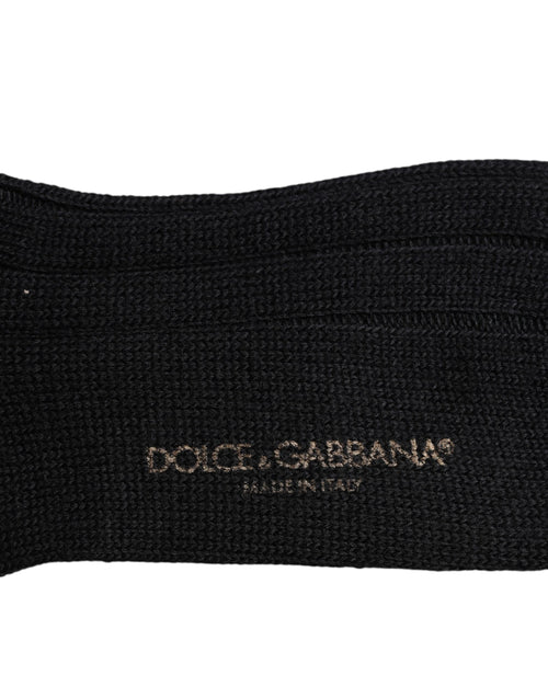 Dolce & Gabbana Black DG Logo Print Over The Calf Socks - ClickThatClicks 