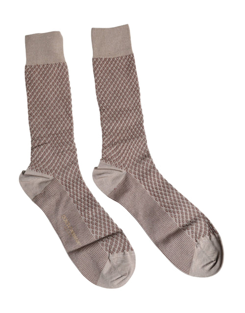 Dolce & Gabbana Brown Solid DG Logo Mid Calf Men Socks - ClickThatClicks 