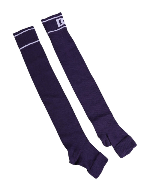 Dolce & Gabbana Purple Cotton DG Logo Print Open Toe Socks - ClickThatClicks 