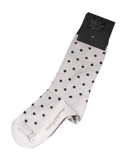 Dolce & Gabbana Gray Viscose Stretch Dotted Socks - ClickThatClicks 