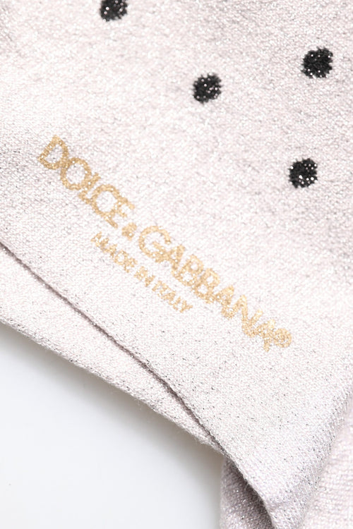 Dolce & Gabbana Gray Viscose Stretch Dotted Socks - ClickThatClicks 