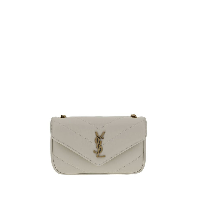 Saint Laurent White Lamb Ovis Aries Aries Shoulder Bag