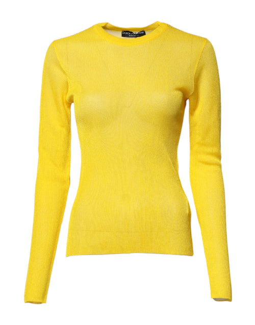Dolce & Gabbana Yellow Polyester Women Pullover Top Sweater - ClickThatClicks 