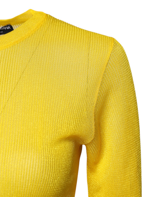 Dolce & Gabbana Yellow Polyester Women Pullover Top Sweater - ClickThatClicks 