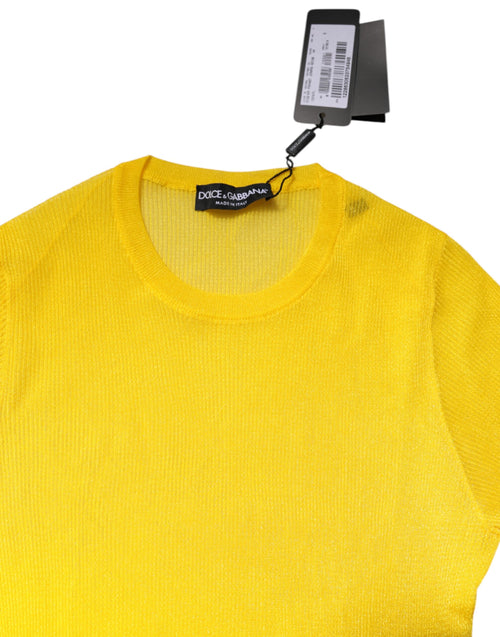 Dolce & Gabbana Yellow Polyester Women Pullover Top Sweater - ClickThatClicks 