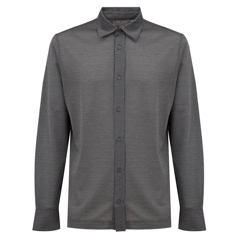 Canali Gray Cotton Pattern Shirt
