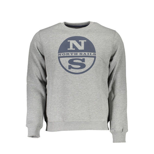 North Sails Gray Cotton Men Sweater - ClickThatClicks 