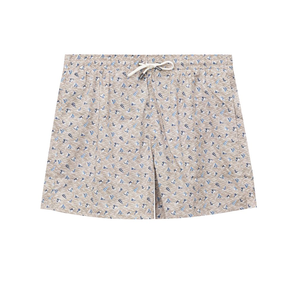 Canali Beige Polyester Swim Shorts - ClickThatClicks 