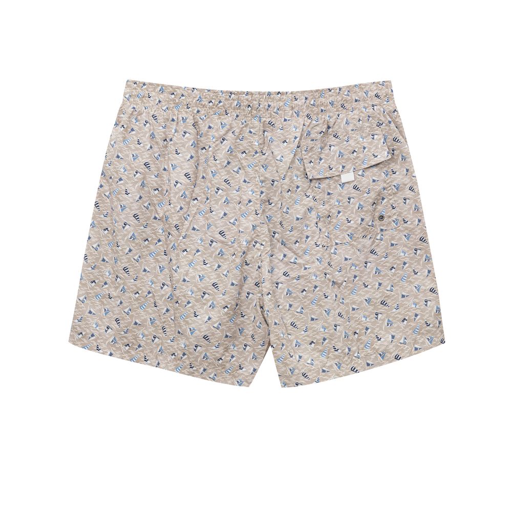 Canali Beige Polyester Swim Shorts - ClickThatClicks 