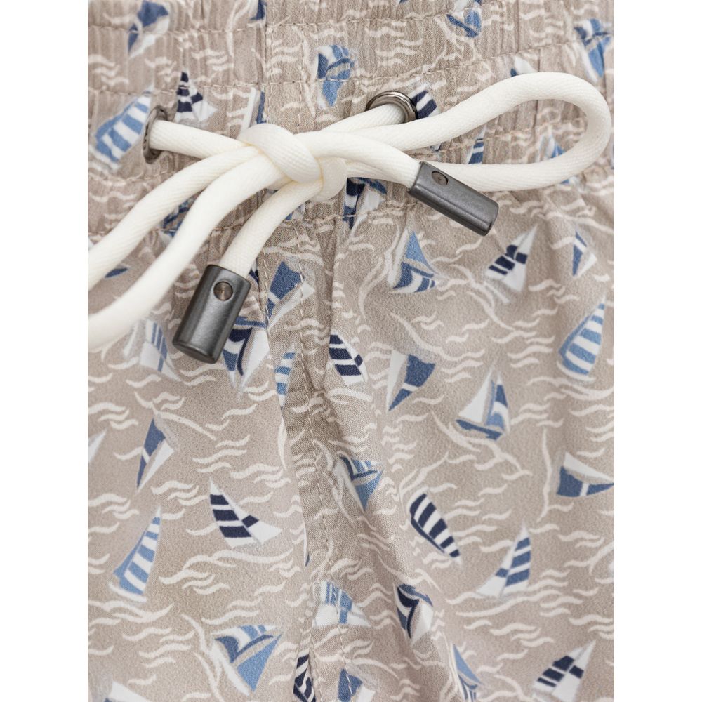 Canali Beige Polyester Swim Shorts - ClickThatClicks 