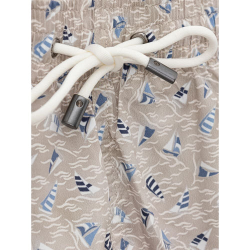 Canali Beige Polyester Swim Shorts - ClickThatClicks 