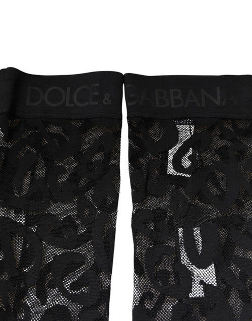Dolce & Gabbana Black Floral Lace Cotton Stretch Stockings Socks - ClickThatClicks 