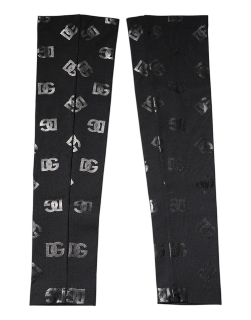 Dolce & Gabbana Black DG Logo Monogram Wool Stretch Arm Sleeves - ClickThatClicks 