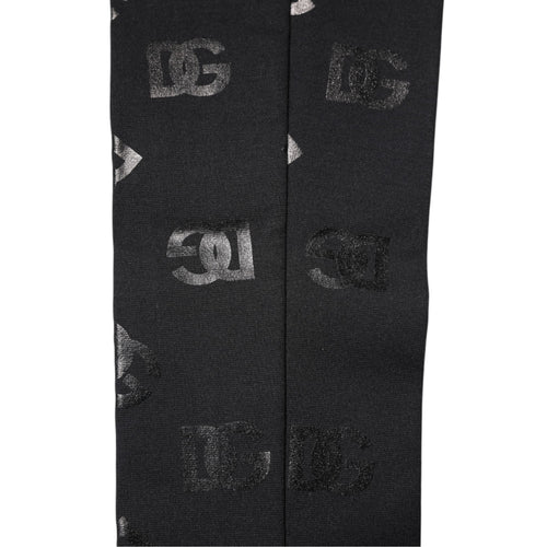 Dolce & Gabbana Black DG Logo Monogram Wool Stretch Arm Sleeves - ClickThatClicks 