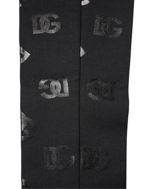 Dolce & Gabbana Black DG Logo Monogram Wool Stretch Arm Sleeves - ClickThatClicks 