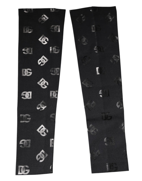 Dolce & Gabbana Black DG Logo Monogram Wool Stretch Arm Sleeves - ClickThatClicks 