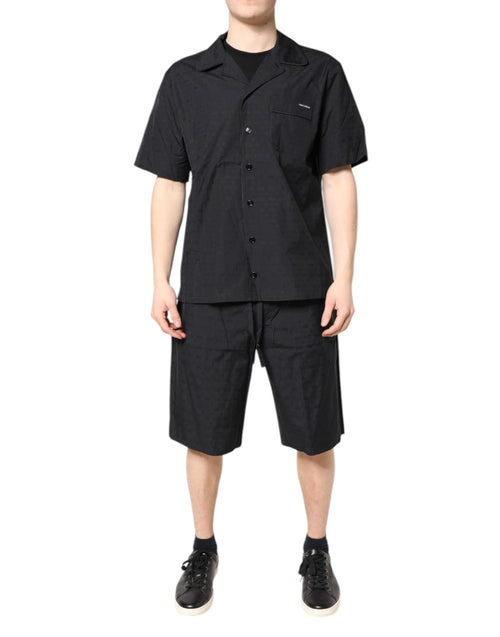 Dolce & Gabbana Black Cotton Men Pajama Set Sleepwear - ClickThatClicks 