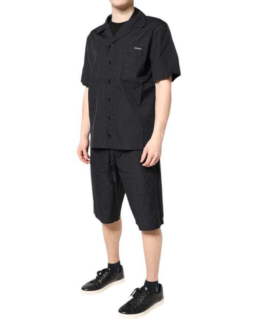Dolce & Gabbana Black Cotton Men Pajama Set Sleepwear - ClickThatClicks 