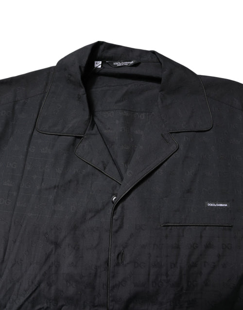 Dolce & Gabbana Black Cotton Men Pajama Set Sleepwear - ClickThatClicks 