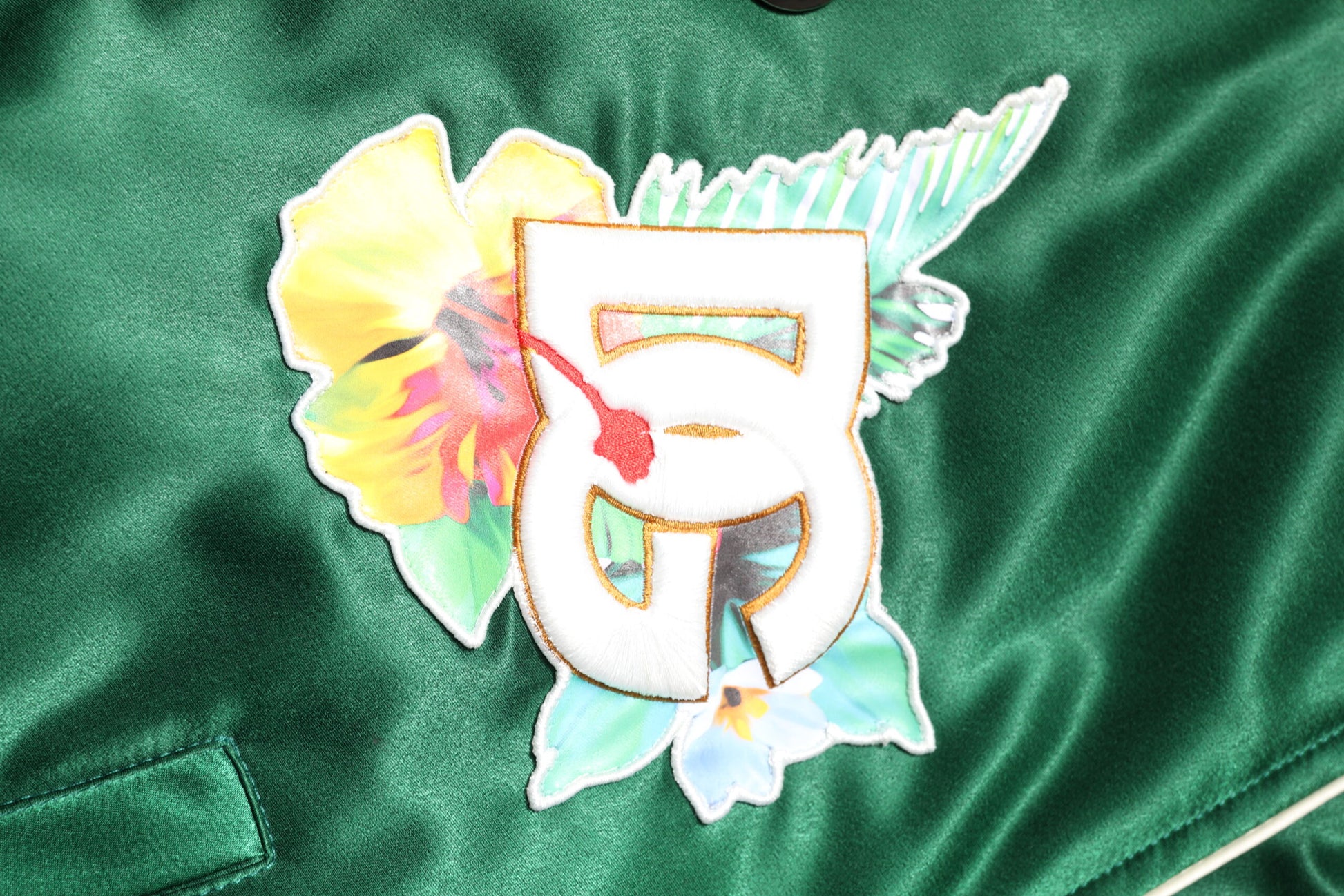 Dolce & Gabbana Green Floral DG Logo Full Zip Bomber Jacket - ClickThatClicks 