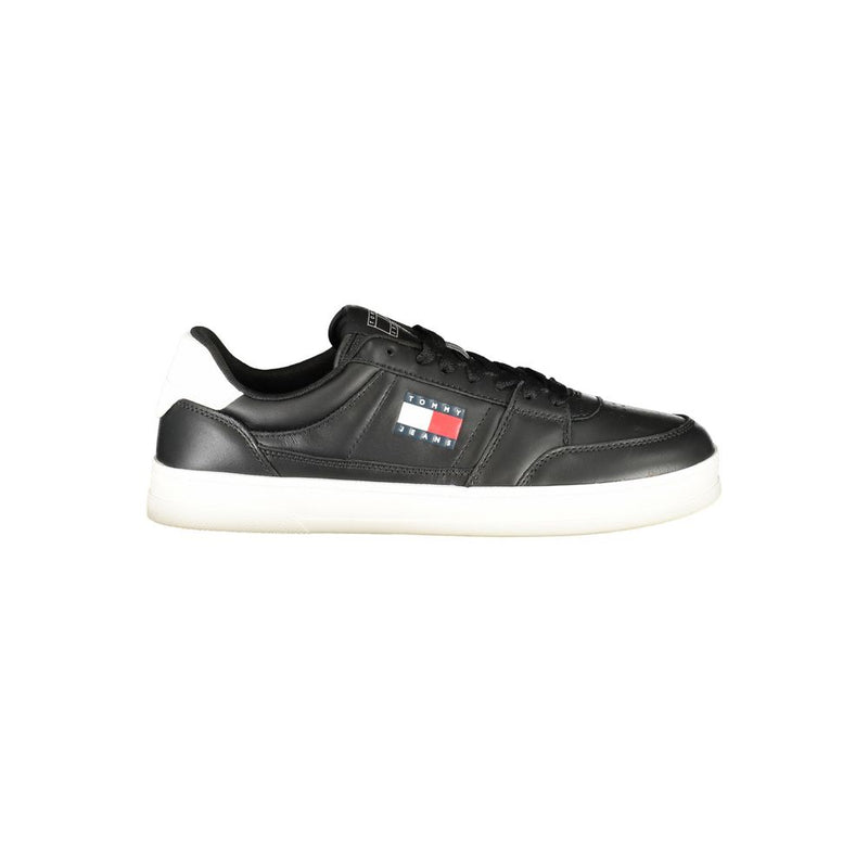 Tommy Hilfiger Black Leather Men Sneaker