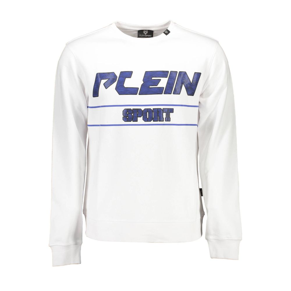 Plein Sport Bianco Cotton Men Sweatshirt - ClickThatClicks 