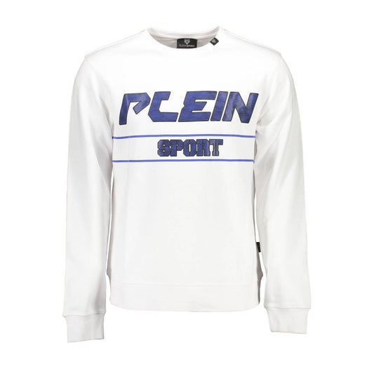 Plein Sport Bianco Cotton Men Sweatshirt - ClickThatClicks 