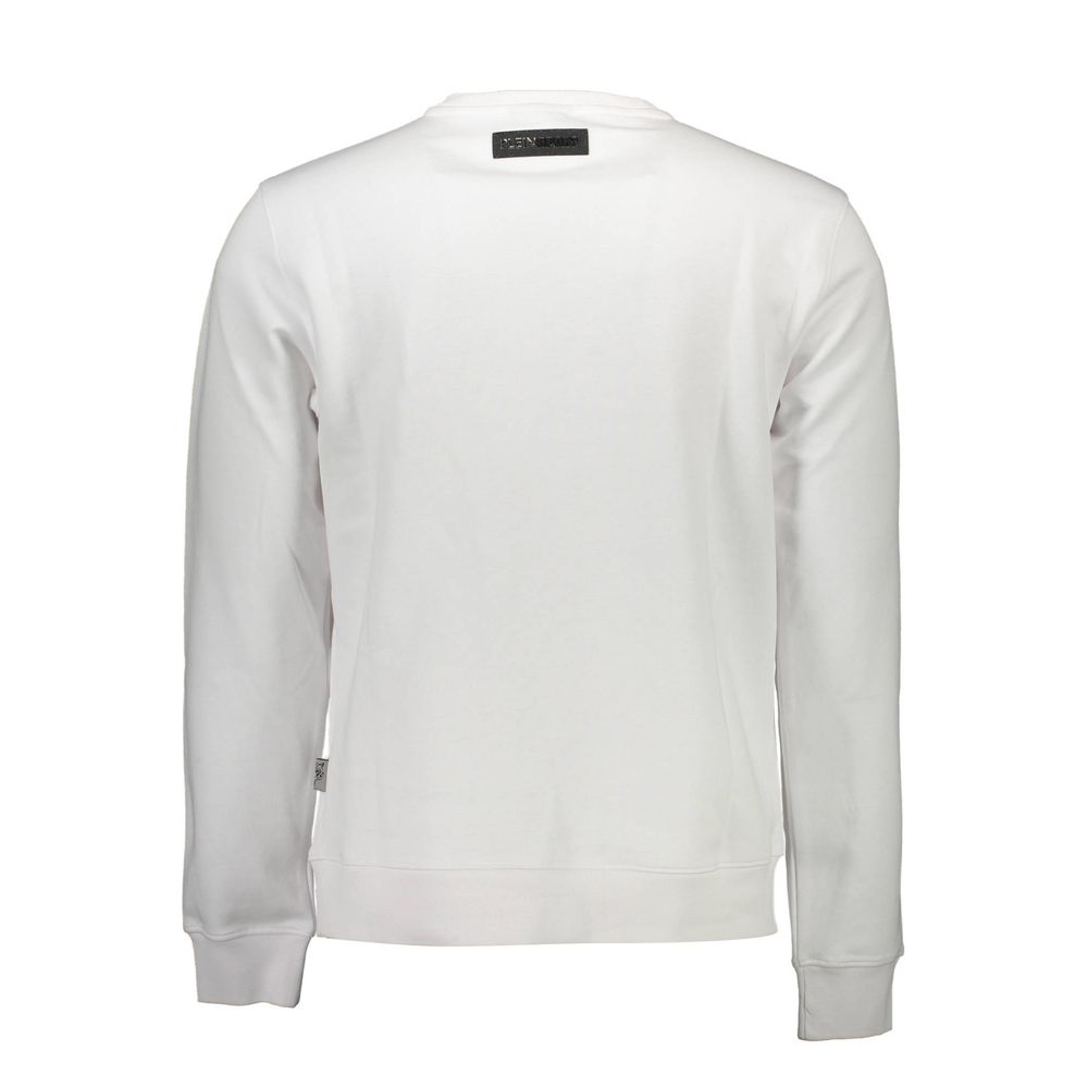 Plein Sport Bianco Cotton Men Sweatshirt - ClickThatClicks 