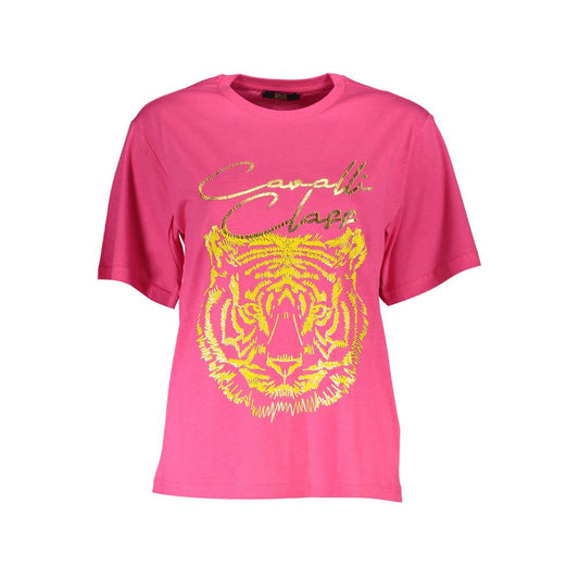 Cavalli Class Pink Cotton Women TShirt