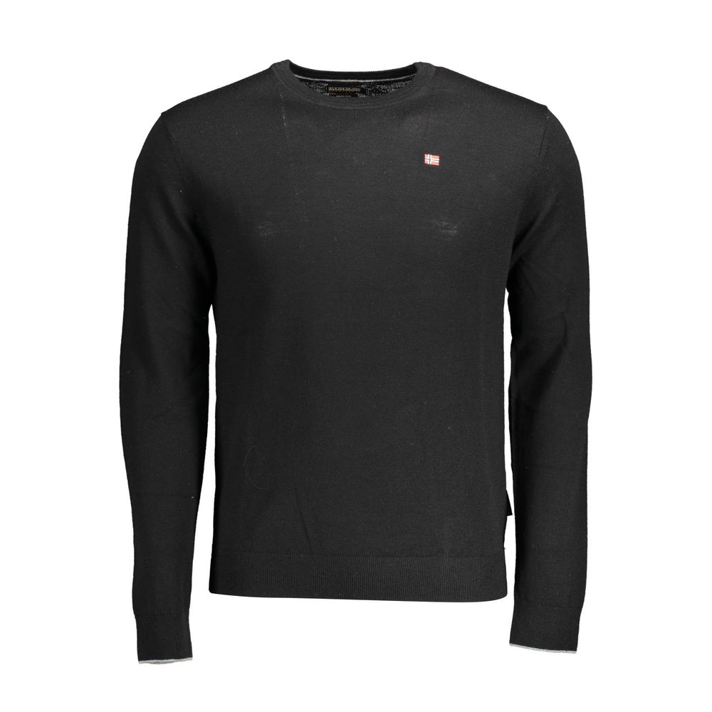 Napapijri Black Wool Mens Sweater - ClickThatClicks 