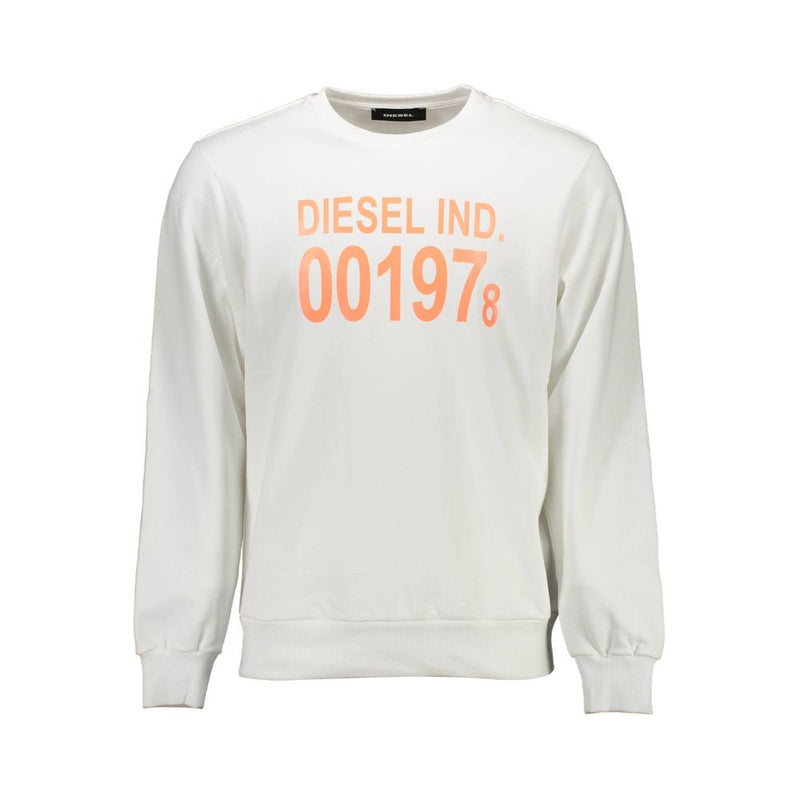 Diesel White Cotton Men Sweater