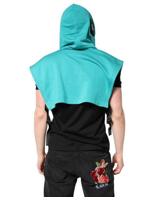 Dolce & Gabbana Green Cotton Hooded Men Sportswear Vest Sweater - ClickThatClicks 