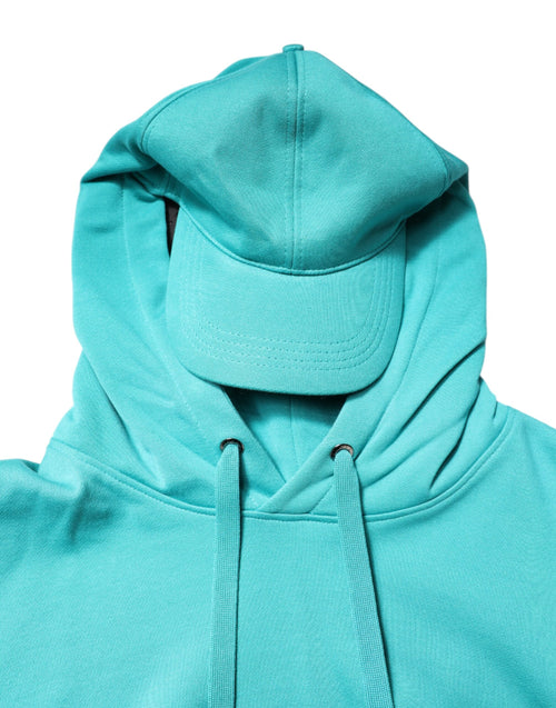Dolce & Gabbana Green Cotton Hooded Men Sportswear Vest Sweater - ClickThatClicks 