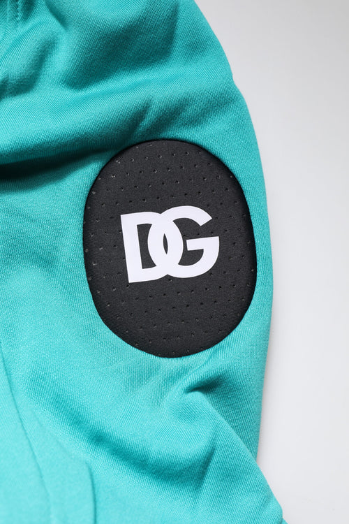 Dolce & Gabbana Green Cotton Hooded Men Sportswear Vest Sweater - ClickThatClicks 