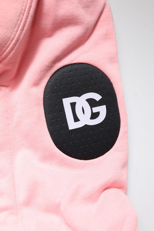 Dolce & Gabbana Pink Cotton Hooded Men Sportswear Vest Sweater - ClickThatClicks 