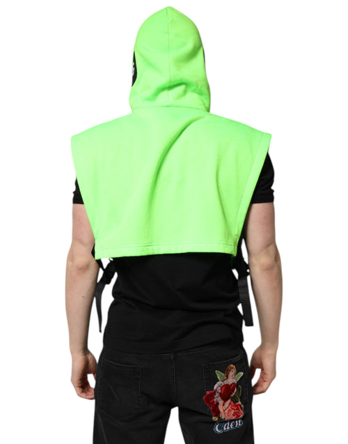Dolce & Gabbana Green Polyester Hooded Sportswear Vest Sweater - ClickThatClicks 
