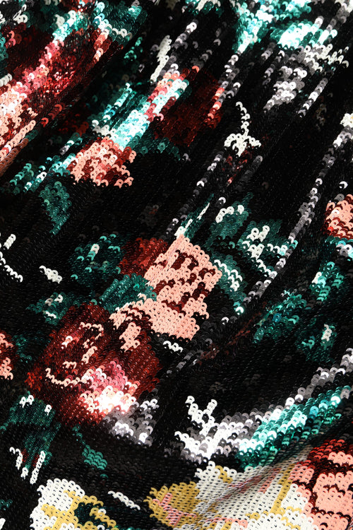 Dolce & Gabbana Black Floral Sequin Sleeveless Sheath Dress - ClickThatClicks 