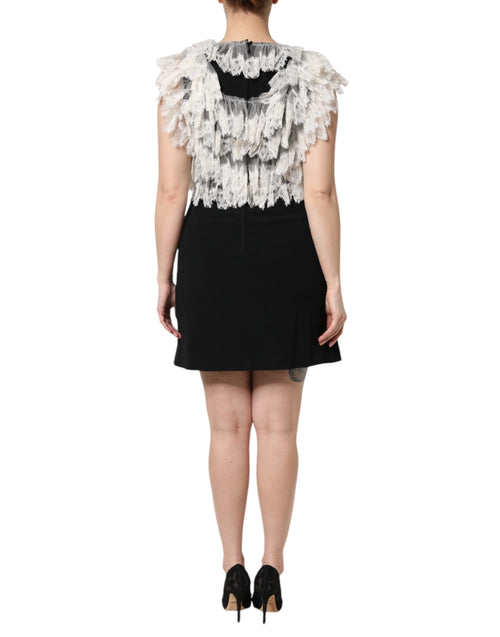 Dolce & Gabbana Black Fashion Devotion Embellish Mini Dress - ClickThatClicks 