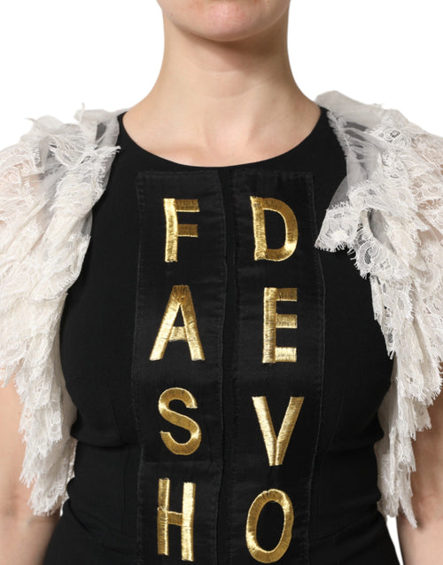 Dolce & Gabbana Black Fashion Devotion Embellish Mini Dress - ClickThatClicks 