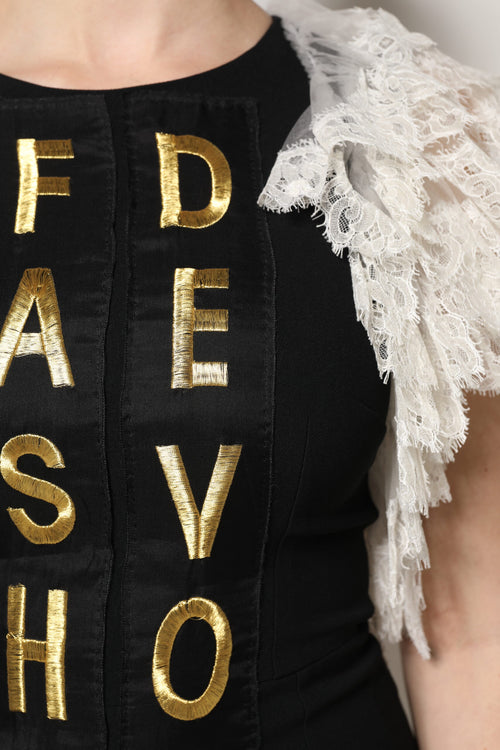 Dolce & Gabbana Black Fashion Devotion Embellish Mini Dress - ClickThatClicks 