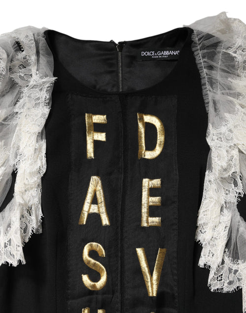 Dolce & Gabbana Black Fashion Devotion Embellish Mini Dress - ClickThatClicks 