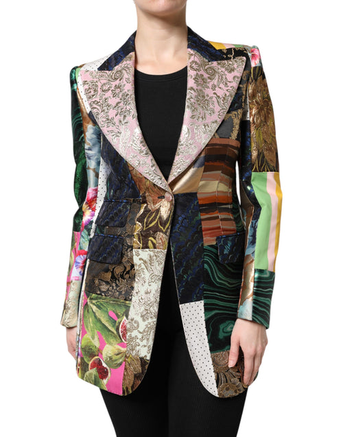 Dolce & Gabbana Multicolor Floral Patchwork Jacquard Jacket - ClickThatClicks 