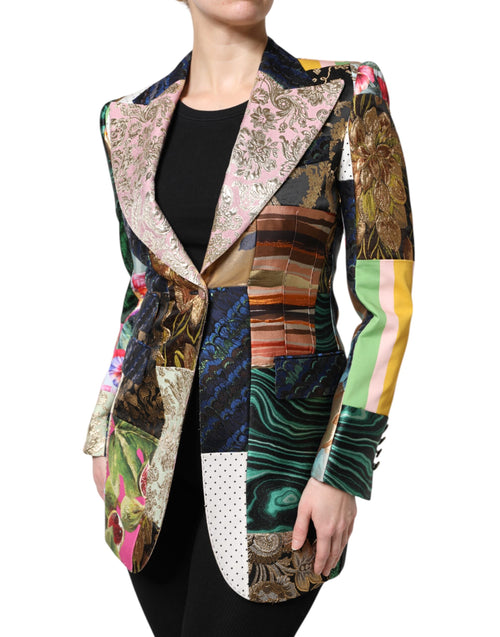 Dolce & Gabbana Multicolor Floral Patchwork Jacquard Jacket - ClickThatClicks 
