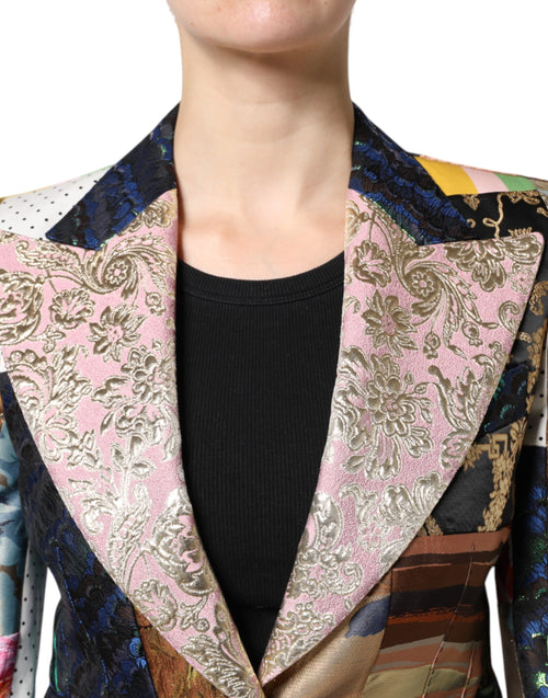 Dolce & Gabbana Multicolor Floral Patchwork Jacquard Jacket - ClickThatClicks 