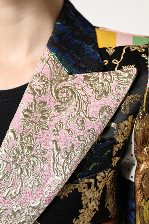 Dolce & Gabbana Multicolor Floral Patchwork Jacquard Jacket - ClickThatClicks 