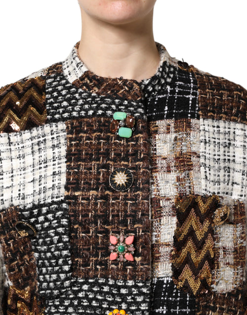 Dolce & Gabbana Multicolor Patchwork Button Down Jacket - ClickThatClicks 