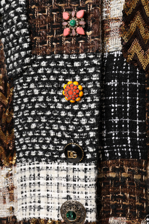 Dolce & Gabbana Multicolor Patchwork Button Down Jacket - ClickThatClicks 