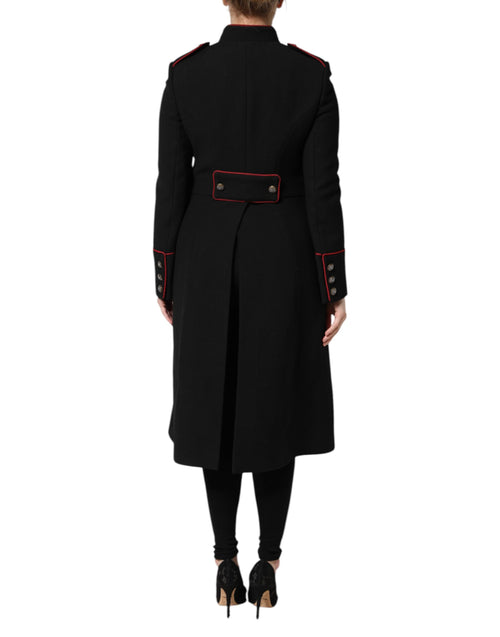 Dolce & Gabbana Black Wool Single Breasted Trench Coat Jacket - ClickThatClicks 