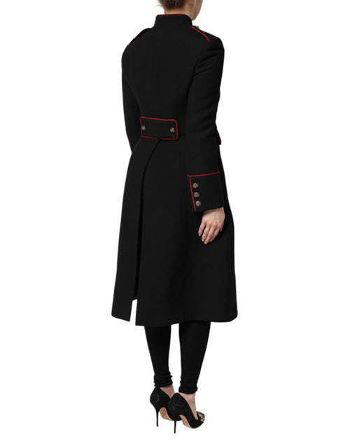 Dolce & Gabbana Black Wool Single Breasted Trench Coat Jacket - ClickThatClicks 
